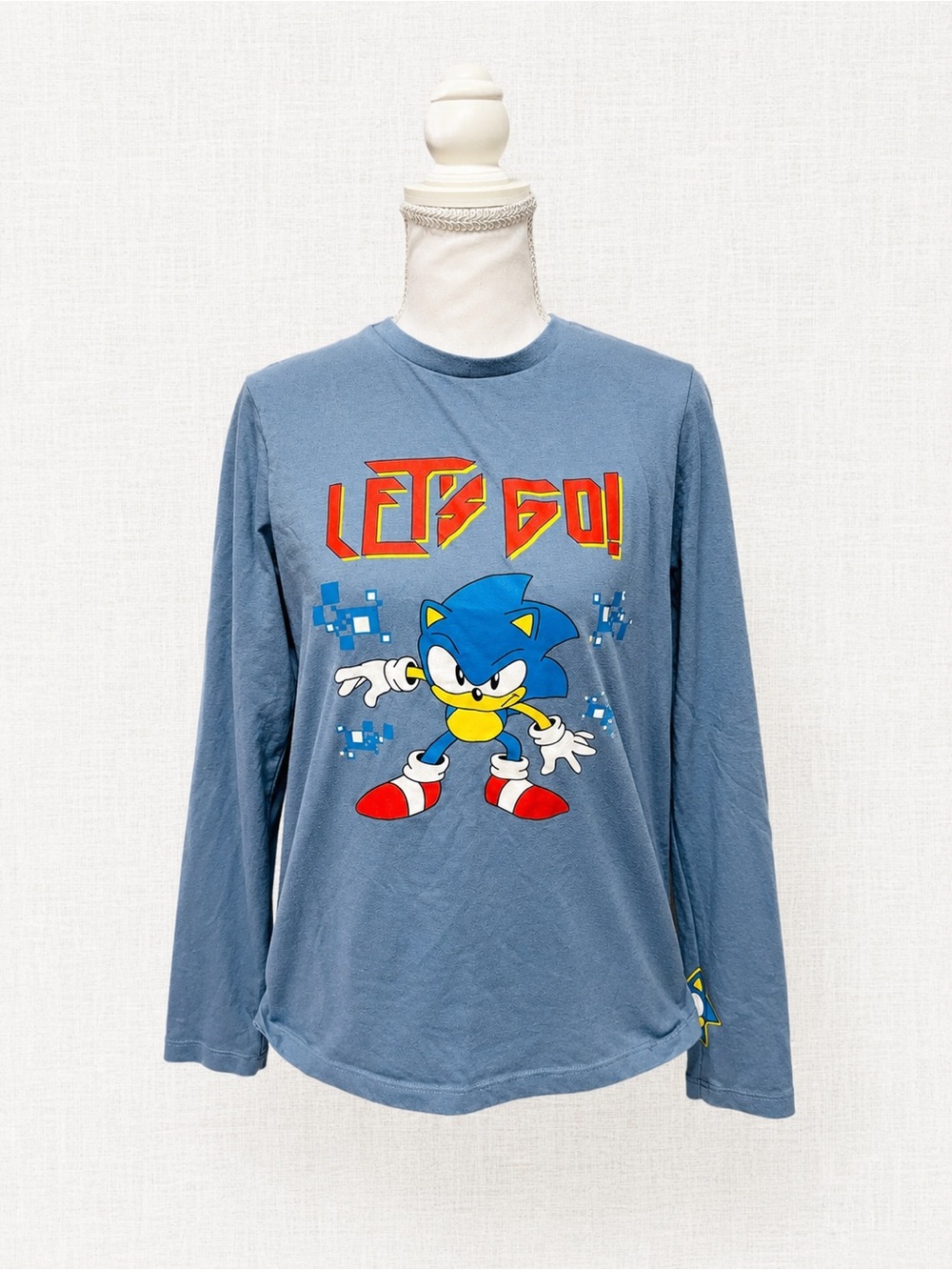 Sonic The Hedgehog 'Let's Go' Long-Sleeve Tee - Blue